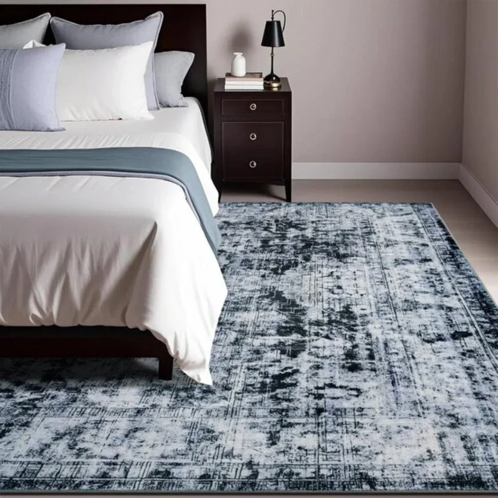 6x9 Vintage Washable Rug, Ultra-Soft, Non-Slip, Low Pile Carpet for Home & Room